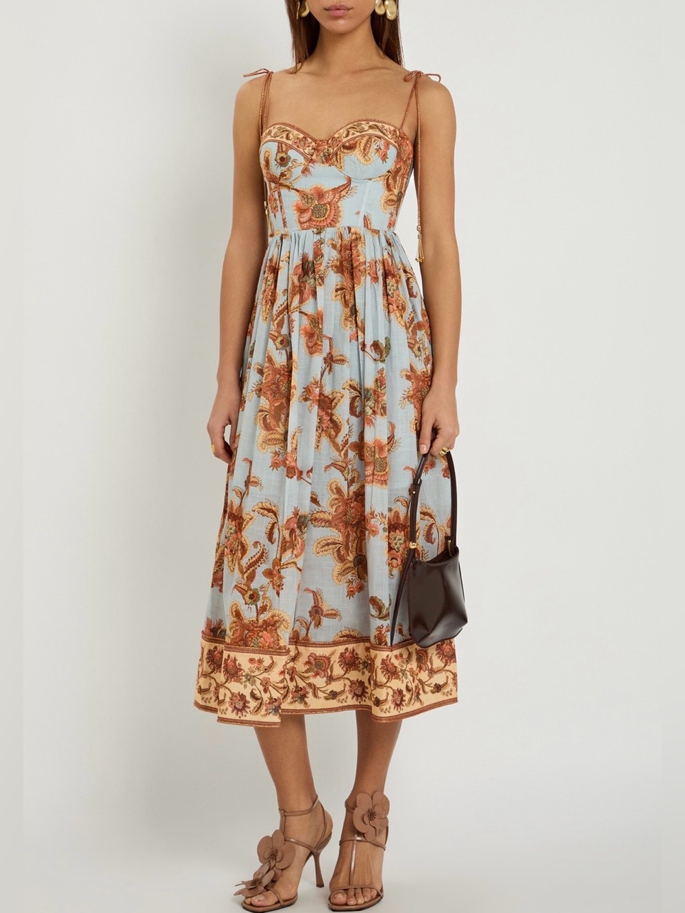 Zimmermann Aster paisley cotton bustier dress